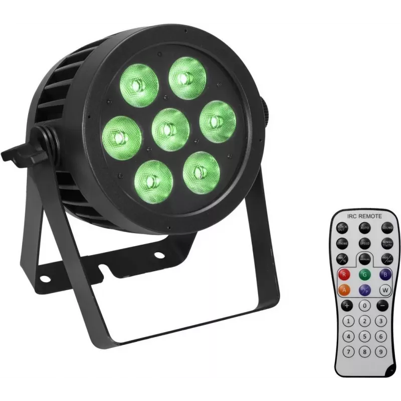 LED PAR šviestuvas EUROLITE 7x9W IP Rated — 7 x 9W šviesos diodai, IP apsaugos korpusas
