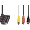 Vaizdo kabelio adapteris e+p VC 119 1.5 m SCART (21 kaištis) 3 x RCA juodas