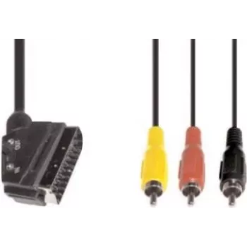 Vaizdo kabelio adapteris e+p VC 119 1.5 m SCART (21 kaištis) 3 x RCA juodas