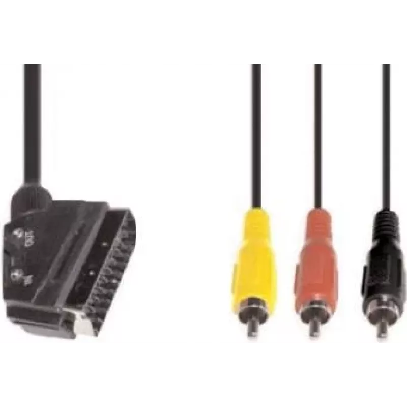 Vaizdo kabelio adapteris e+p VC 119 1.5 m SCART (21 kaištis) 3 x RCA juodas