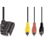 Vaizdo kabelio adapteris e+p VC 119 1.5 m SCART (21 kaištis) 3 x RCA juodas