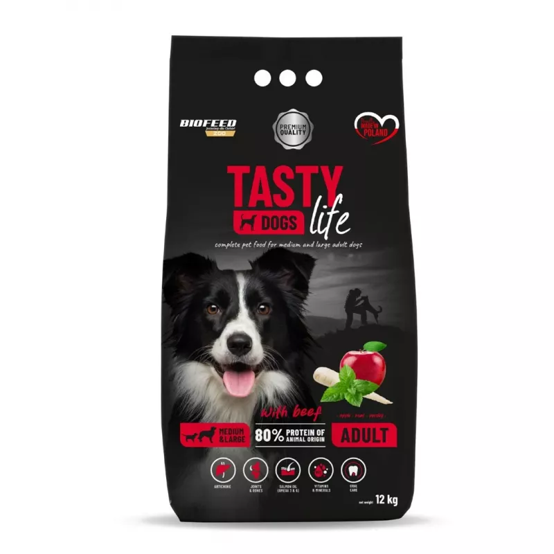 BIOFEED Tasty Life medium & large Beef - sausas šunų maistas - 12kg