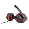 Laidinis žaidimų ausinių komplektas GEMBIRD GHS-03 — 20–20000 Hz, 2 m kabelis, 250 g, juoda/raudona