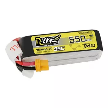 Baterija Tattu R-Line 550mAh 14,8V 95C 4S1P — LiPo rinkinys RC modeliams