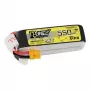 Baterija Tattu R-Line 550mAh 14,8V 95C 4S1P — LiPo rinkinys RC modeliams