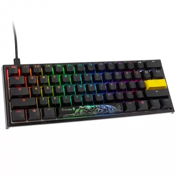 “Mechaninė žaidimų klaviatūra ”“Ducky One 2 Pro Mini RGB LED Cherry Brown””, 60% išdėstymas”