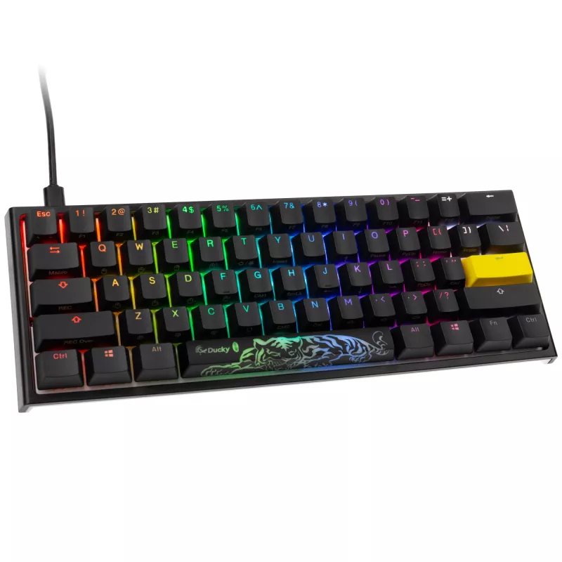 “Mechaninė žaidimų klaviatūra ”“Ducky One 2 Pro Mini RGB LED Cherry Brown””, 60% išdėstymas”