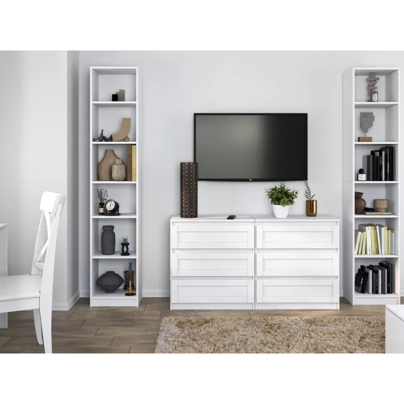 Vitrina top e shop W40 PAFOS BIA — balta medžio drožlių plokštė, 290×400×2000 mm
