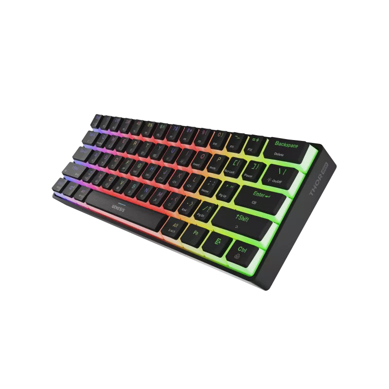 ŽAIDIMŲ KLAVIATŪRA GENESIS THOR 660 G2 US JUODA BELAIDĖ RGB MECHANINĖ GATERON BROWN