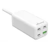 MediaRange MRMA124 mobiliojo įrenginio įkroviklis 100 W kintamoji srovė, 3x USB-C, 100–240 V įvestis, 1,5 m laidas, balta