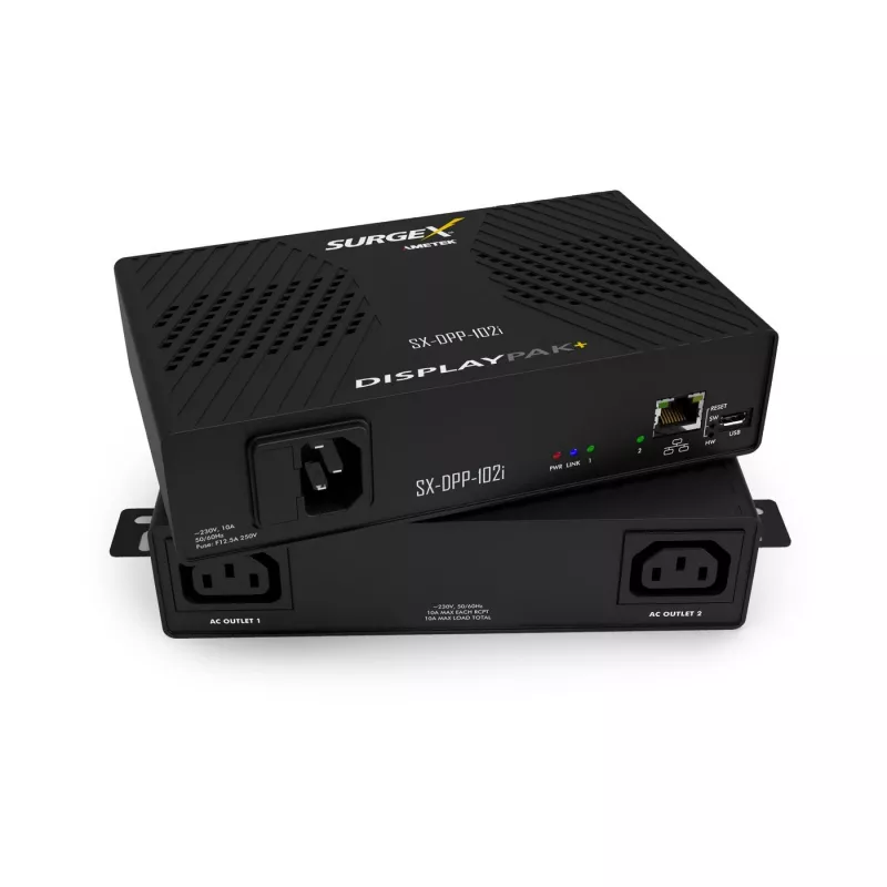 SurgeX apsaugos nuo viršįtampių įrenginys DisplayPak IP Controlled SX-DPP-102I — tinklu valdoma maitinimo apsauga