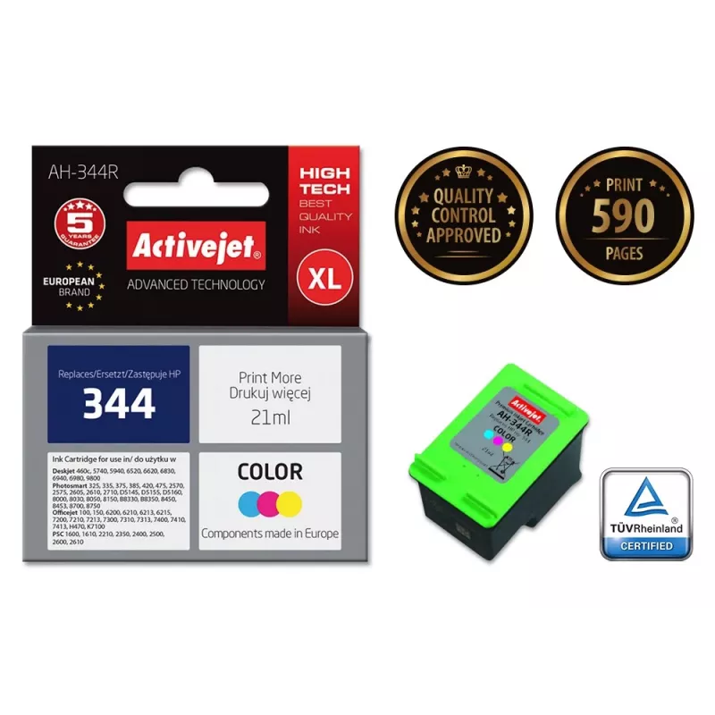 Activejet AH-344R rašalo kasetė (pakaitalas HP 344 C9363EE; Premium; 21 ml; spalvota)