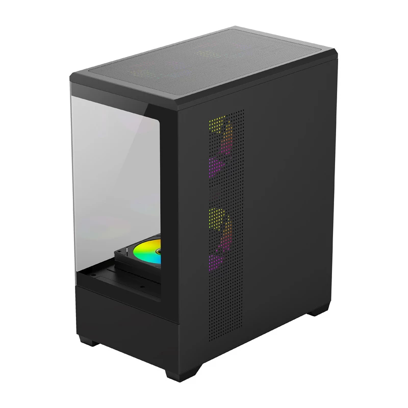 Kompiuterio korpusas Darkflash C365 (juodas) su 5 pridėtais ventiliatoriais