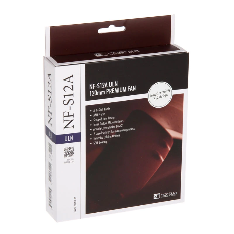 120 mm Noctua ventiliatorius NF-S12A ULN, 12 V, 600–800 RPM, 74,3 m³/h, 0,72 W, 2 greičių, 25 mm storio