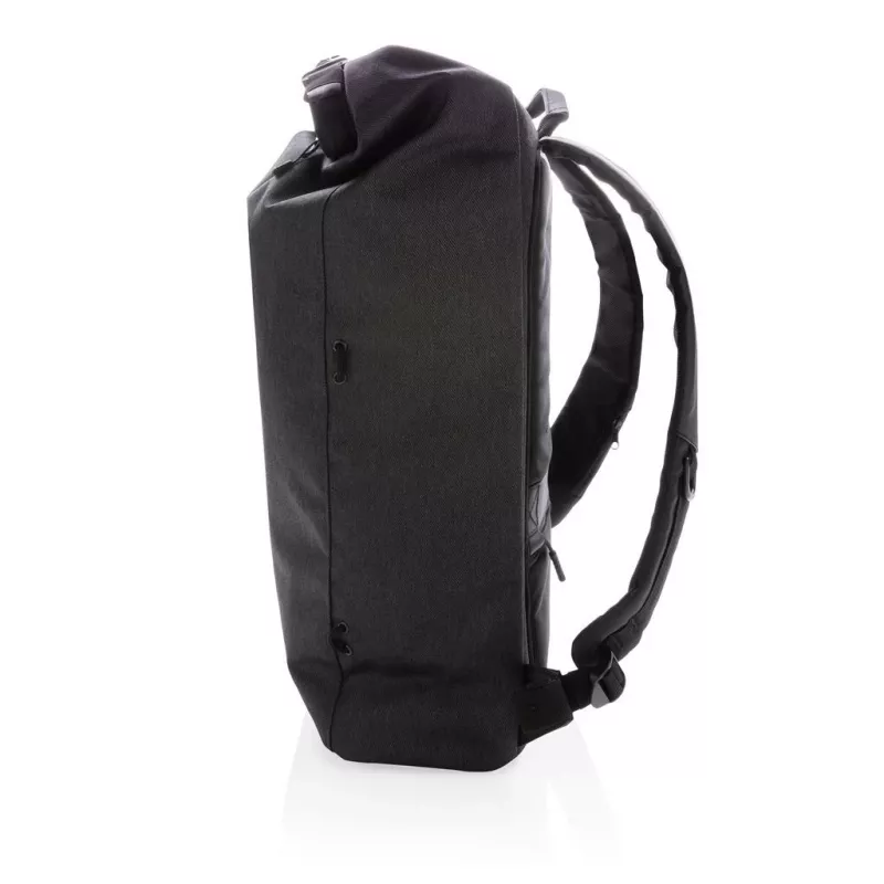 Krepšys XDDESIGN Urban Lite juodas — 21 L (išplečiamas iki 27 L), 15,6 colio nešiojamojo kompiuterio skyrius, vandenį atstumiantis, vežimėlio dirželis