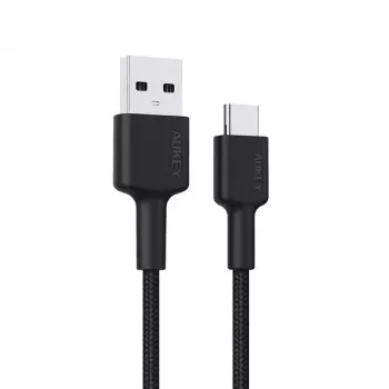 USB A į USB-C laidas AUKEY CB-CD30 0,9 m – juodas, pintas, USB PD 3.0, 0,48 Gbit/s
