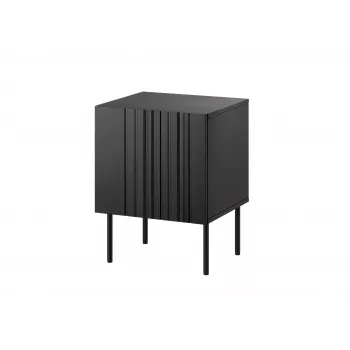 Naktinio staliuko rinkinys 2 vnt. Cama Meble ISLA 44.5×40×59 cm juodas matinis MDF/medžio drožlių plokštė
