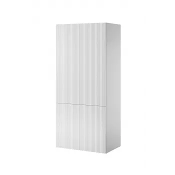 Spinta cama meble PAFOS 2D 90x55,5x198,5 cm baltas matinis su 2 lentynomis