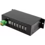 EXSYS EX-1596HMVS 6 prievadų USB 2.0 metalinis HUB su 15KV ESD viršįtampio apsauga (Din-Rail)