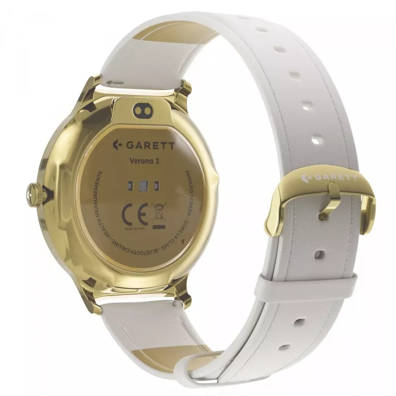 Išmanusis laikrodis Garett Verona 2 Gold Steel su Bluetooth ir širdies ritmo monitoriumi