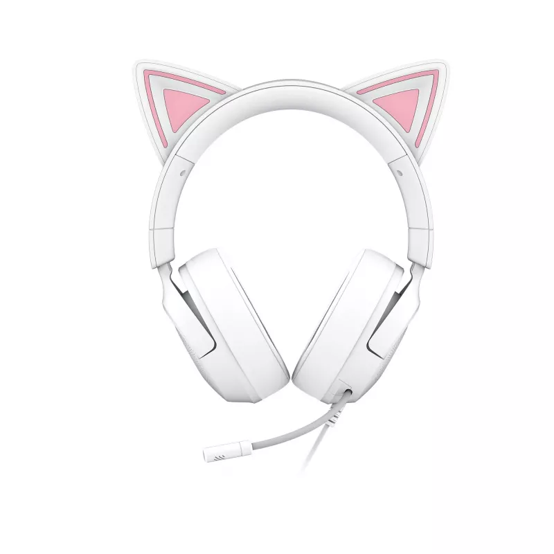 Ausinės Razer Kraken Kitty V3 X — žaidimų ausinės su RGB apšvietimu, lengvu dizainu, įmontuotu mikrofonu