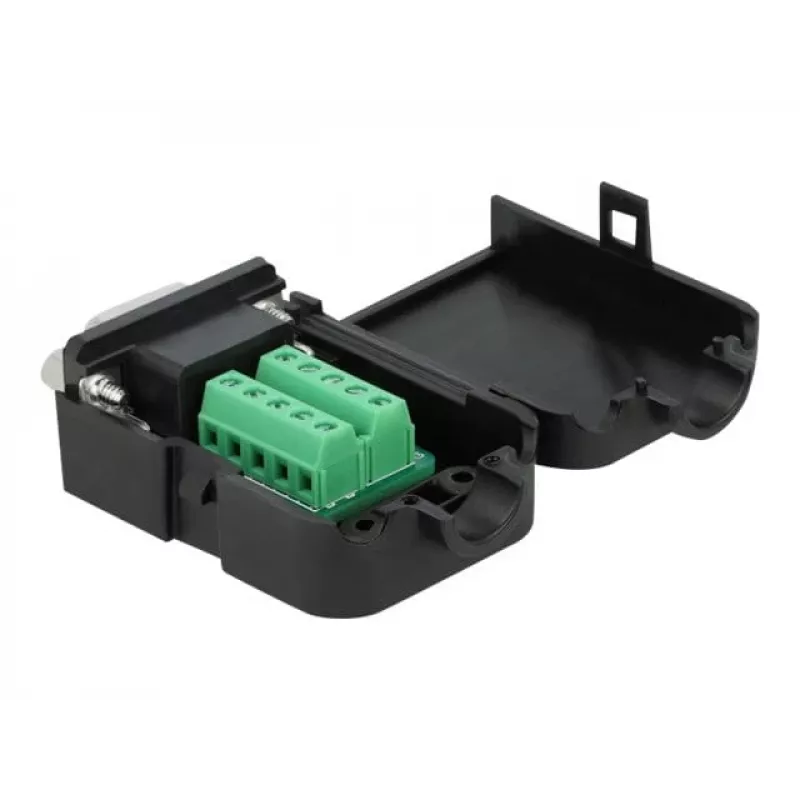 Laido jungtis DeLOCK 66265 Sub-D 9 10 kontaktų gnybtų blokas Juoda