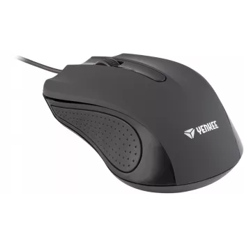 USB laidinė pelė, 3 mygtukai, gumuotas paviršius, 1000DPI