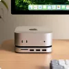 Satechi nešiojamojo kompiuterio dokas / prievadų kopijuoklis ST-GNMMES — laidinis USB 3.2 Gen 2 Type-C šakotuvas, USB-A ir SD, sidabrinis