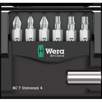 Wera antgaliai 7 vnt. Bit-Check 7 Universal 4 05135810001 Phillips, Pozidriv, vidinis Torx (05135810001)