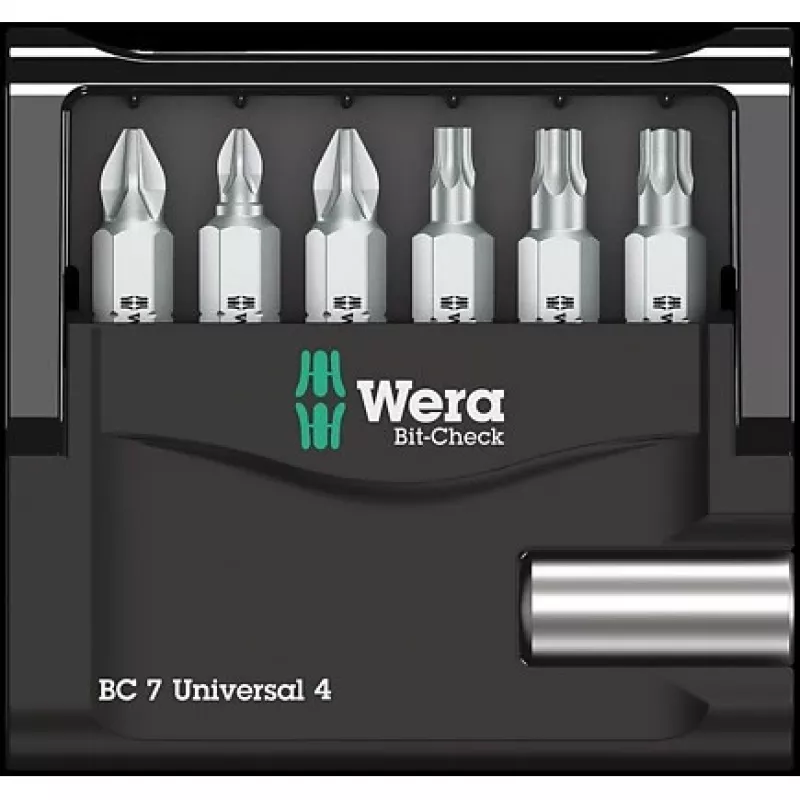 Wera antgaliai 7 vnt. Bit-Check 7 Universal 4 05135810001 Phillips, Pozidriv, vidinis Torx (05135810001)