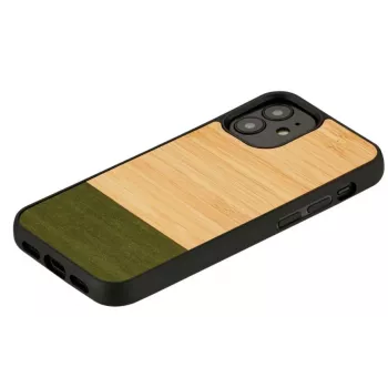 man and wood telefono dėklas, skirtas iPhone 12 mini — bamboo forest juoda