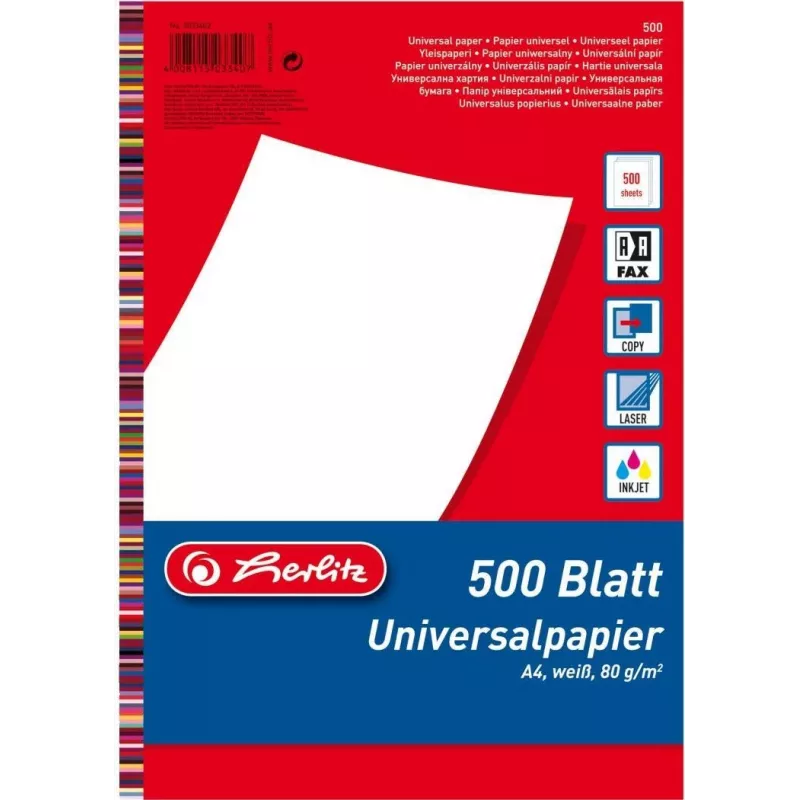 Spausdinimo popierius A4 Herlitz 5033402 500 lapų Baltas