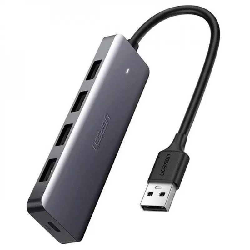Ugreen Hub 4-in-1 USB-C adapteris į 4× USB 3.0 + USB-C pilkas