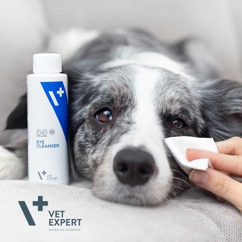Akių valiklis VETEXPERT 100 ml šunims ir katėms — švelnus akių higienos tirpalas
