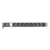 Maitinimo skirstytuvas Gembird EG-PDU-014-FC14, 8 AC lizdai, C14 įvadas, 3 m kabelis, 1U aliuminio korpusas, 10 A, 3680 W