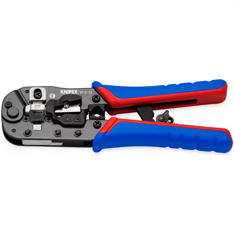 Knipex 97 51 13 kabelių užspaudiklis Užspaudimo įrankis Juoda, Mėlyna, Raudona