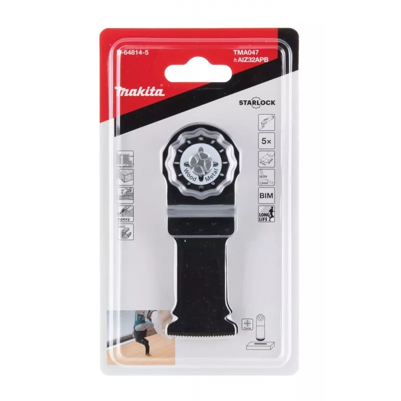 Makita B-64814-5 siaurapjūklio/dekupažo pjūklo/gręžimo pjūklo peiliukas Bimetal 5 vnt.