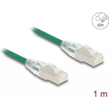 Tinklo kabelis DeLOCK RJ45 Cat.6A kištukas–kištukas U/FTP plonas 1 m žalias