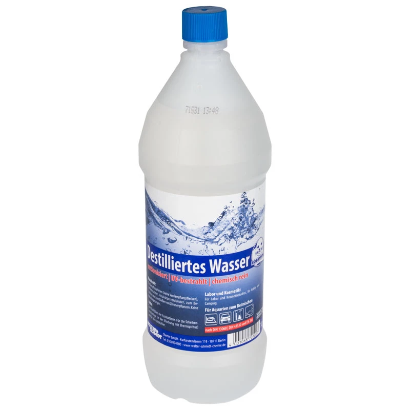 Distiliuotas vanduo Ohne hersteller 1 L — atitinka DIN 13060, DIN 43530 ir EN 285