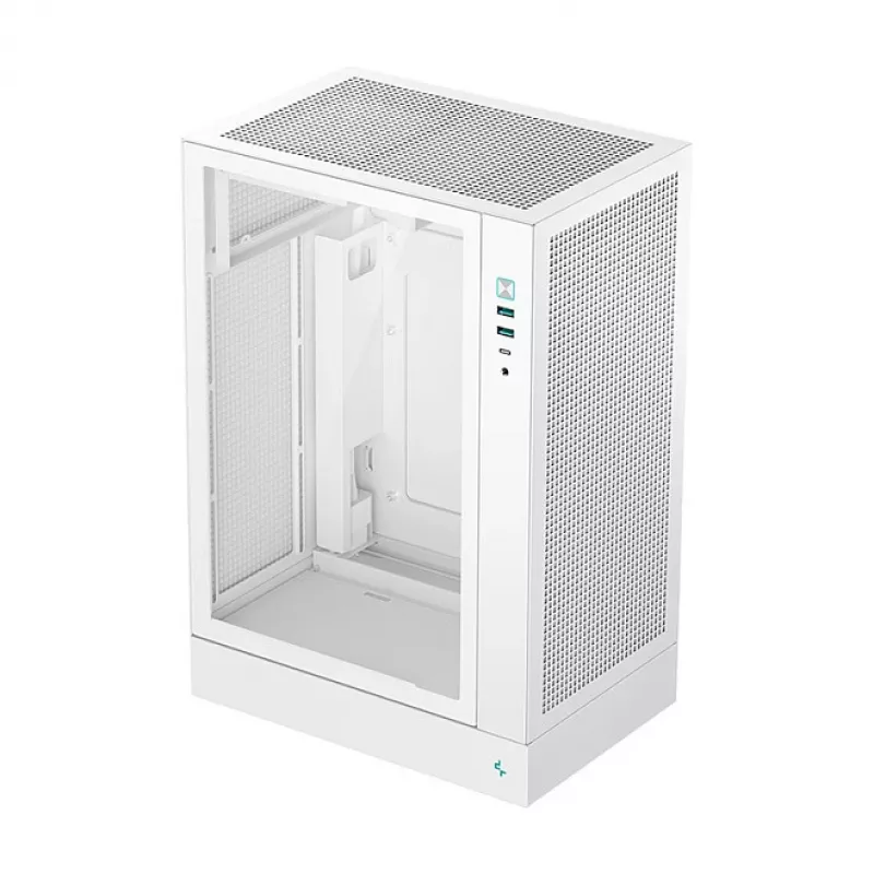 PC case DeepCool CH170 PLUS WH Midi Tower — white, tempered glass, supports micro ATX/mini-ITX, GPU up to 34.2 cm, CPU cooler height 164 mm