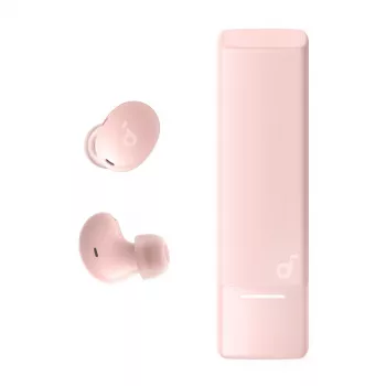 Į ausis įdedamas belaidis ausinių komplektas „Anker A30i“ – „Bluetooth“, intraauralinis, rožinis, skirtas skambučiams, muzikai ir sportui