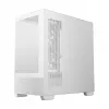 PC Midi Tower korpusas DeepCool CG380 3F WH — Baltas, 235×437×451 mm, palaiko 2,5 colio/3,5 colio, maitinimo blokas apačioje, 3x 120 mm ventiliatoriai sumontuoti