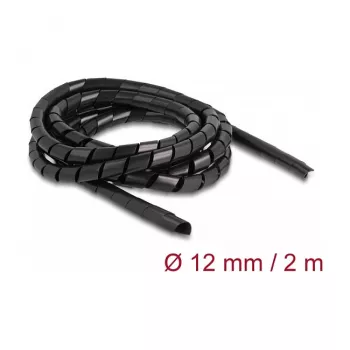 DeLOCK spiralinė žarna lanksti 2 m x 12 mm juoda Polietilenas