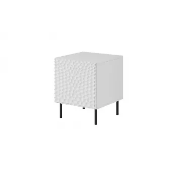 Naktinio staliuko rinkinys Cama Meble HOLE — 2 vnt., 44×40,5×53,5 cm, baltas matinis, MDF/medžio drožlių plokštė, 16 mm rėmas