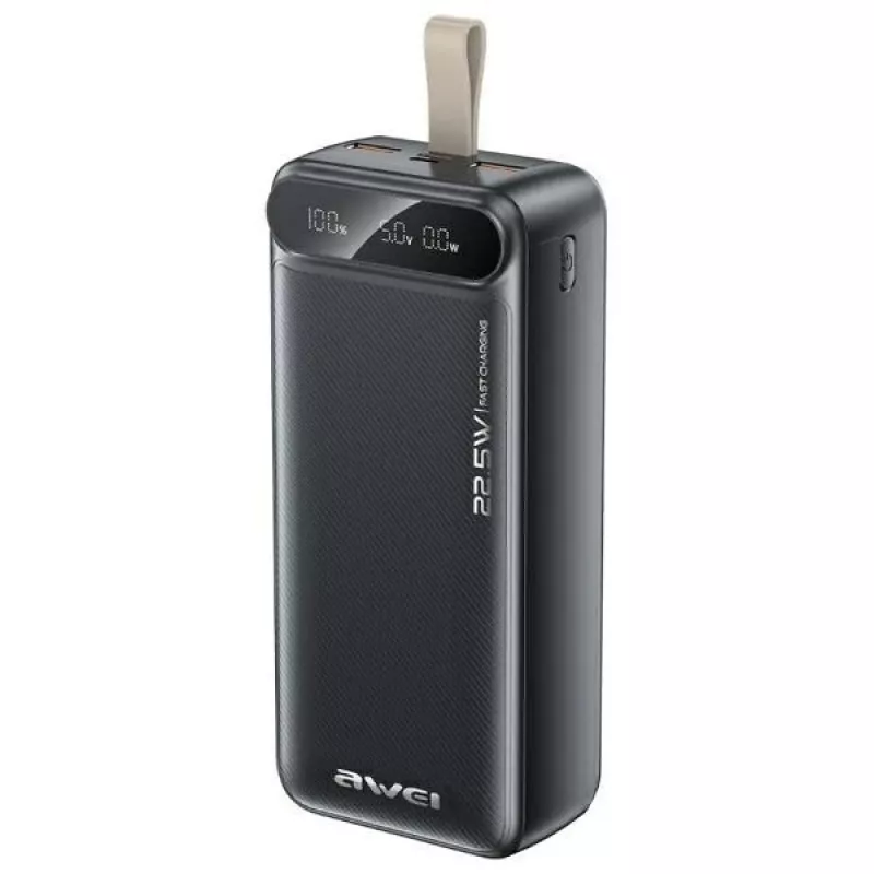 Nešiojama išorinė baterija AWEI PA-12 30000mAh 22.5W juoda