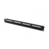 Patch panel 1U LANBERG PPUA-1024-B, 24 ports, Cat6a, U/UTP, 1U rack, depth 102 mm, metal, Juoda