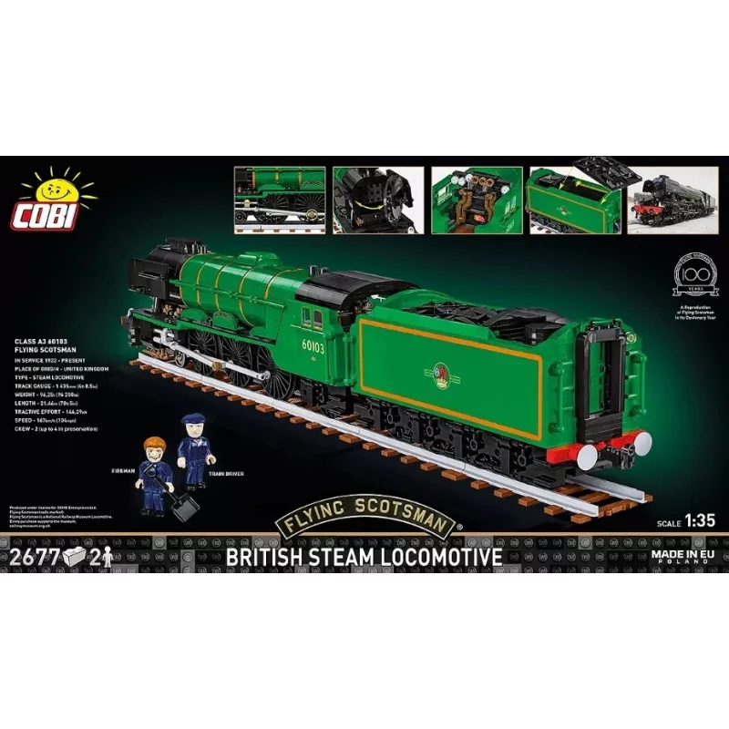 Cobi Building Blocks Train Flying Scotsman modelis COBI-6292 1:48 mastelio, konstruktorius