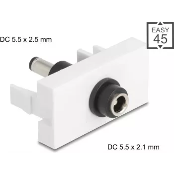 DELOCK DC maitinimo adapteris Easy 45 modulis 5,5 x 2,1 mm į 5,5 x 2,5 mm
