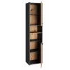 Vonios spintelė top e shop S40 ANTRACYT/ARTISAN, laisvai stovinti, 400×300×1700 mm, 6 lentynos, 2 durys