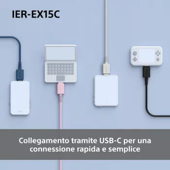 Sony IER-EX15C ausinės laidinės į ausis įdedamos skambučiams / muzikai USB Type-C baltos